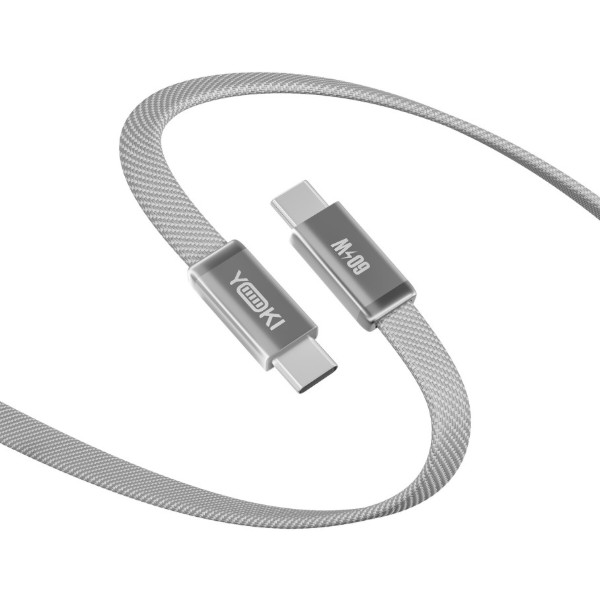 Фото - Кабель YOKI Type-C to Type-C 60W 1.2m Gray (AI65 AIR)